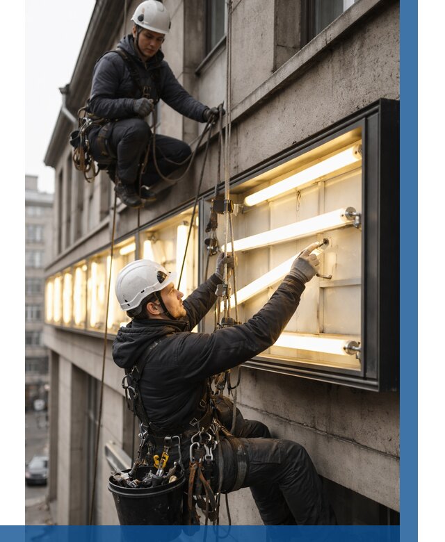 Замена ламп в вывеске в Шатуре под ключ от 3585 р. | ВЫСОТНИК-Штр