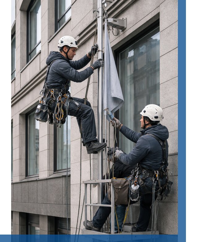 Установка флагов на фасаде в Шатуре от 4610 р. | ВЫСОТНИК-Штр