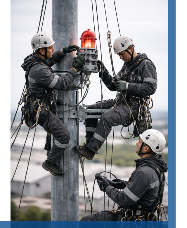 Монтаж заградительных огней в Шатуре от 8707 р. | ВЫСОТНИК-Штр