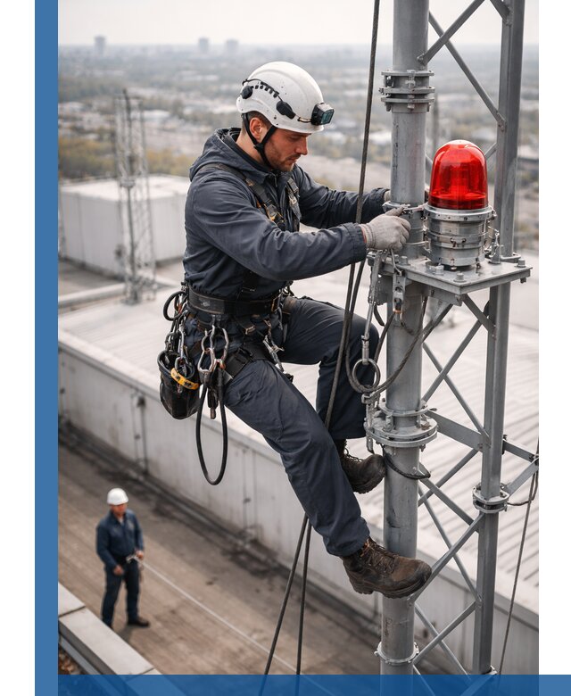 Монтаж заградительных огней и обслуживание объектов в Шатуре
