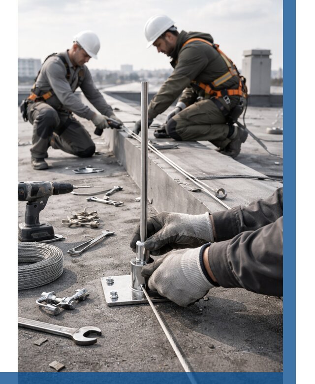 Монтаж молниезащиты на кровле в Шатуре цена от 25610 р. | ВЫСОТНИК-Штр