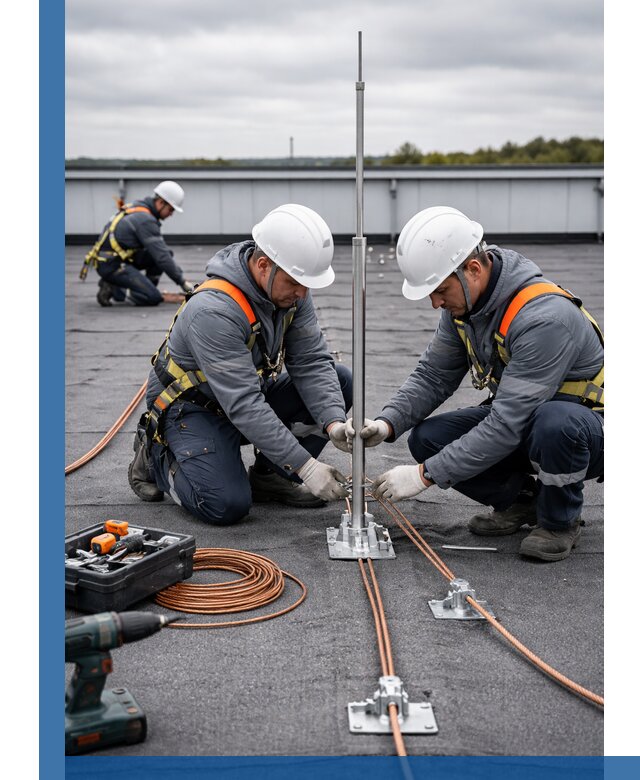 Монтаж молниезащиты на кровле в Шатуре под ключ с гарантией