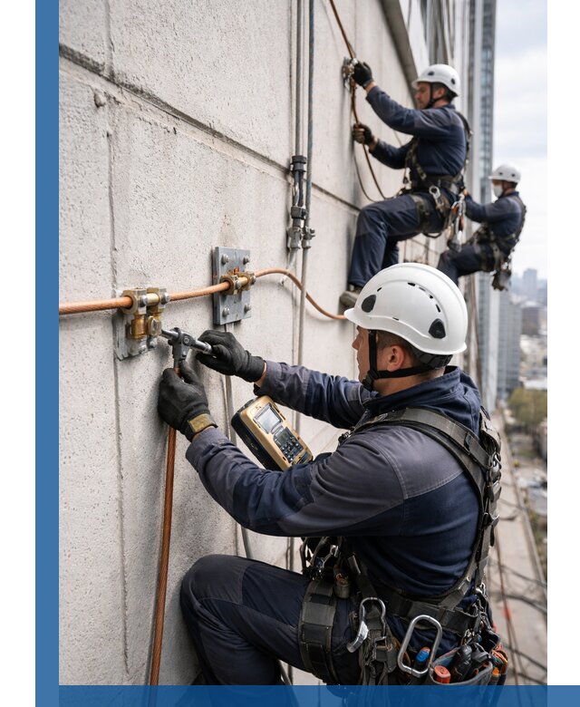 Монтаж системы заземления здания и молниезащиты в Шатуре