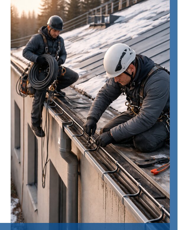 Монтаж греющего кабеля на кровле в Шатуре от 461 р. | ВЫСОТНИК-Штр