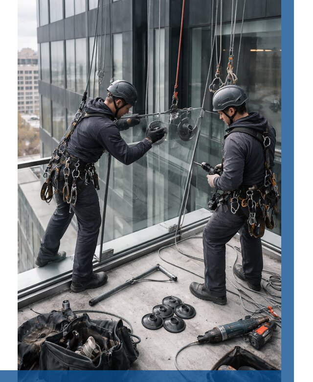 Монтаж стеклянных ограждений в Шатуре от 2561 р. | ВЫСОТНИК-Штр