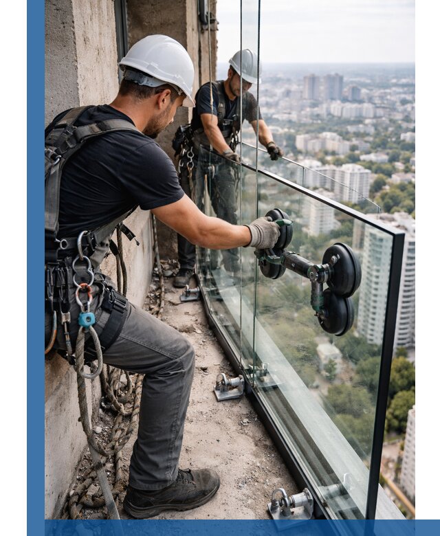 Монтаж стеклянных ограждений под ключ с гарантией в Шатуре