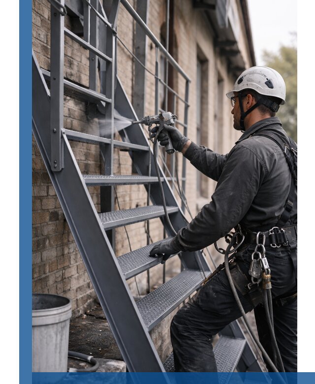 Покраска и антикоррозионная защита пожарных лестниц в Шатуре