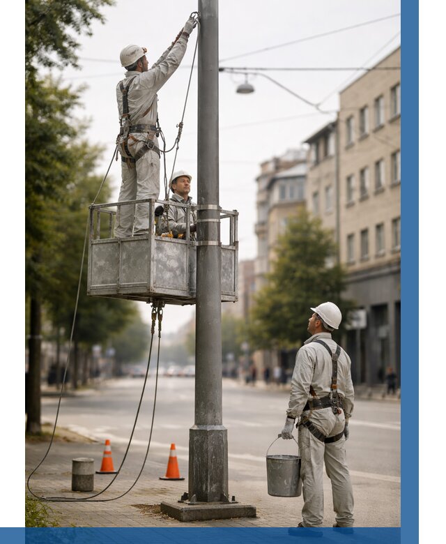 Покраска опор освещения в Шатуре от 5122 р. | ВЫСОТНИК-Штр