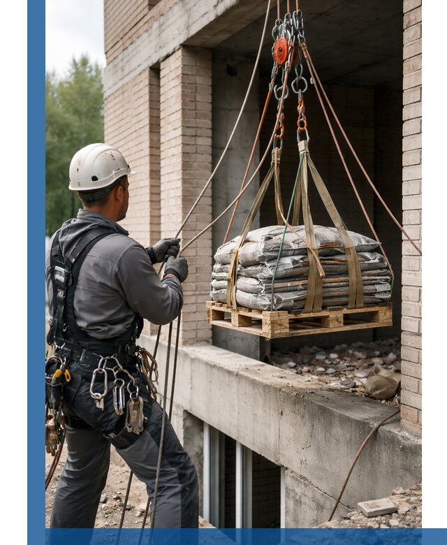 Подъем материалов на этаж веревками в Шатуре оперативно