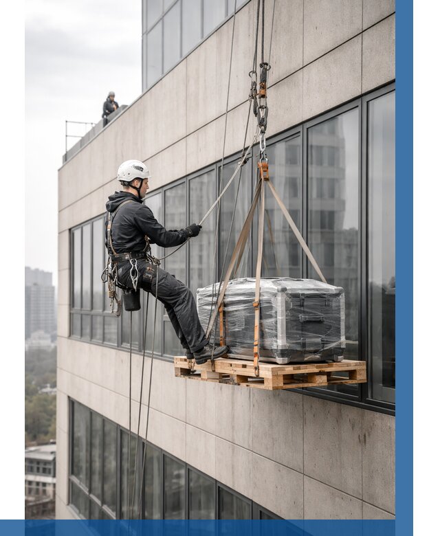 Спуск груза по фасаду в Шатуре от 3585 р. | ВЫСОТНИК-Штр