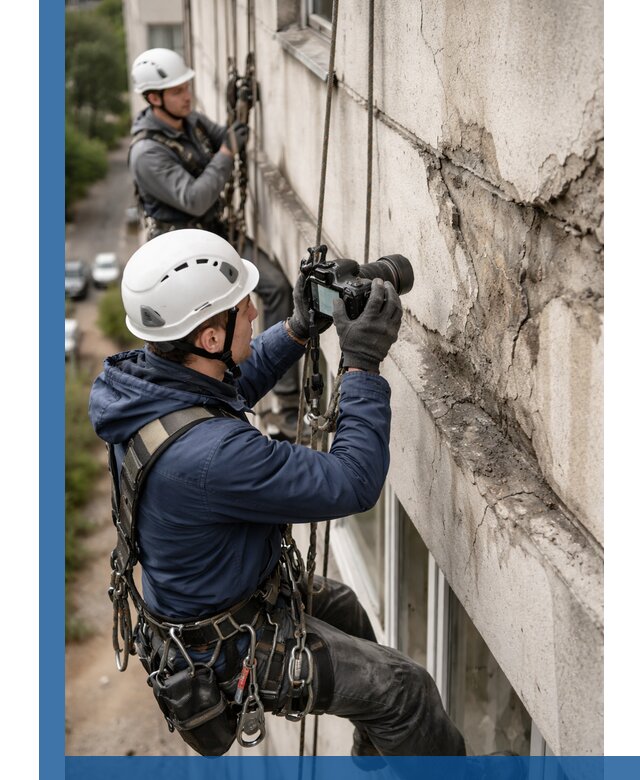 Фотофиксация дефектов фасада с высотной съемкой в Шатуре