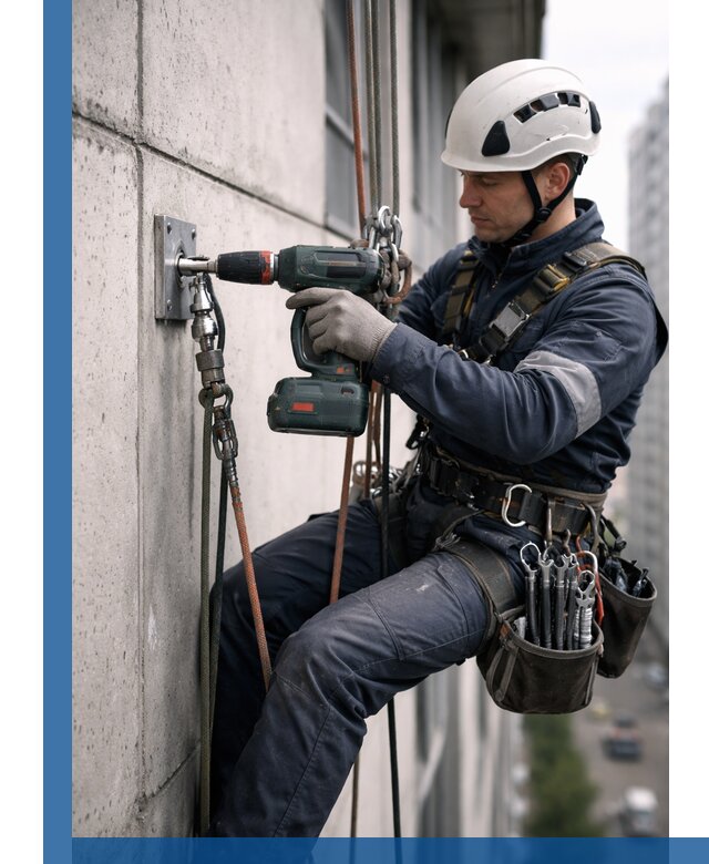 Установка анкерных точек для высотных работ в Шатуре